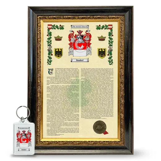 Bundorf Framed Armorial History and Keychain - Heirloom