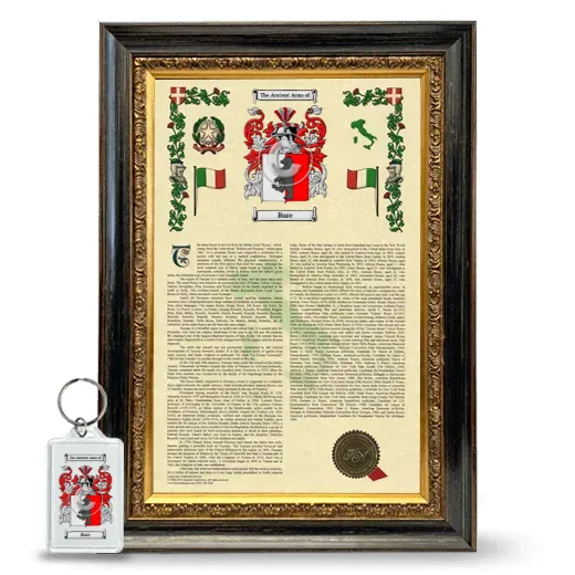 Bure Framed Armorial History and Keychain - Heirloom
