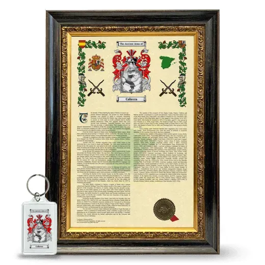 Cabrera Framed Armorial History and Keychain - Heirloom