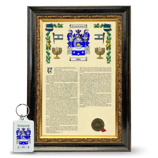 Cahn Framed Armorial History and Keychain - Heirloom