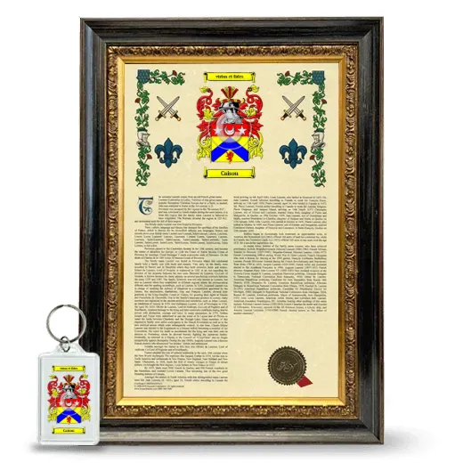 Caison Framed Armorial History and Keychain - Heirloom