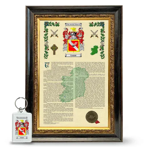Canant Framed Armorial History and Keychain - Heirloom
