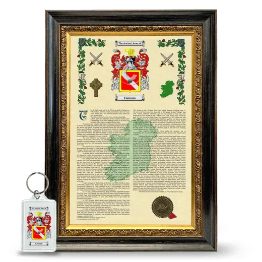 Cannon Framed Armorial History and Keychain - Heirloom