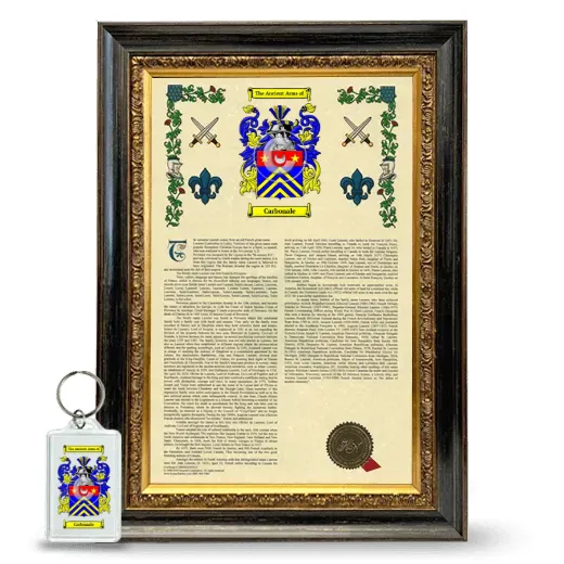 Carbonale Framed Armorial History and Keychain - Heirloom
