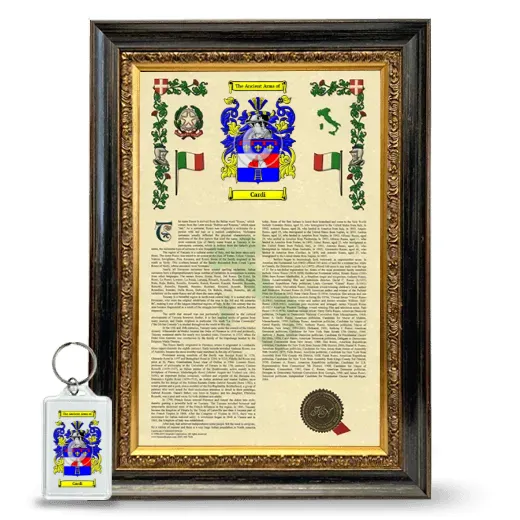 Cardi Framed Armorial History and Keychain - Heirloom