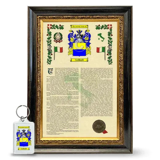 Cardinalli Framed Armorial History and Keychain - Heirloom