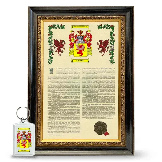 Carleton Framed Armorial History and Keychain - Heirloom