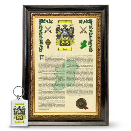Carrel Framed Armorial History and Keychain - Heirloom