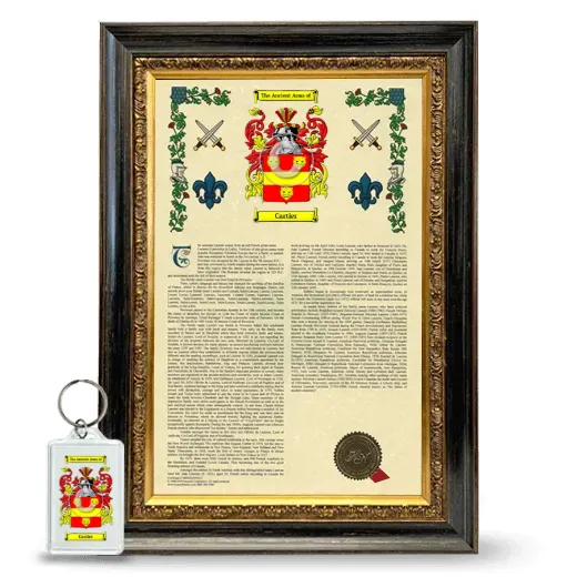 Cartier Framed Armorial History and Keychain - Heirloom