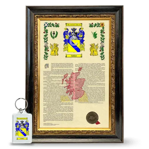 Cathro Framed Armorial History and Keychain - Heirloom