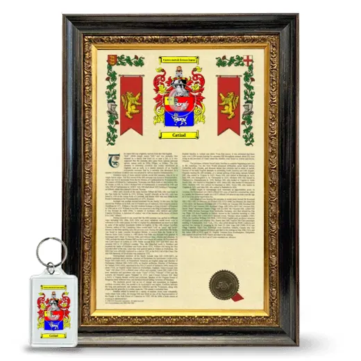 Catind Framed Armorial History and Keychain - Heirloom