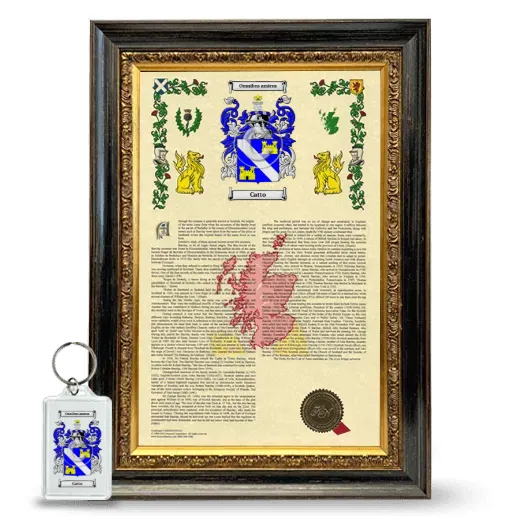 Catto Framed Armorial History and Keychain - Heirloom