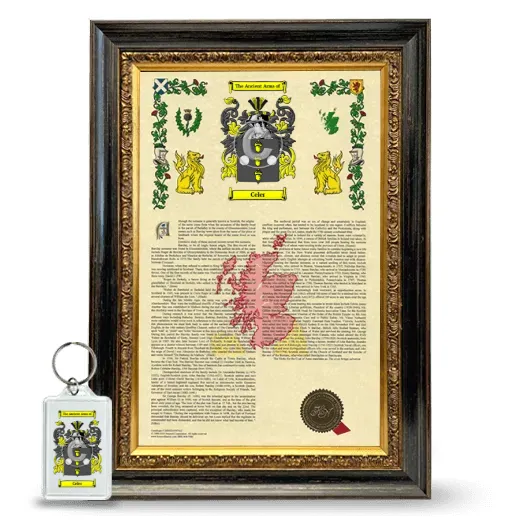 Celer Framed Armorial History and Keychain - Heirloom