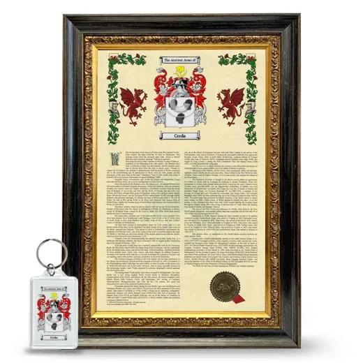 Cerda Framed Armorial History and Keychain - Heirloom
