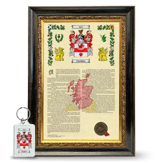 Chambers Framed Armorial History and Keychain - Heirloom
