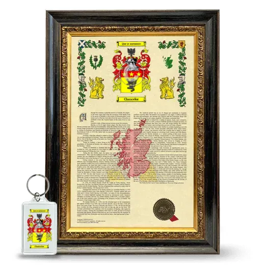 Chancelor Framed Armorial History and Keychain - Heirloom