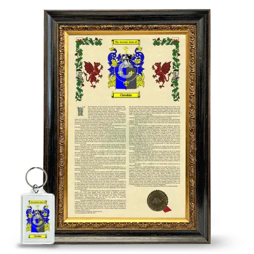 Chenkin Framed Armorial History and Keychain - Heirloom