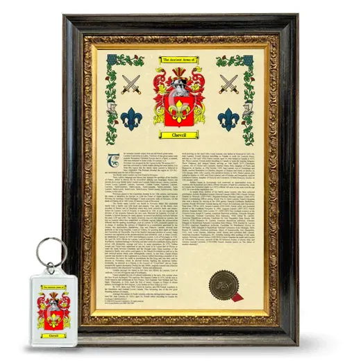 Chevril Framed Armorial History and Keychain - Heirloom