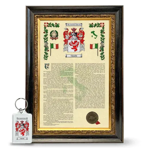 Cianchi Framed Armorial History and Keychain - Heirloom
