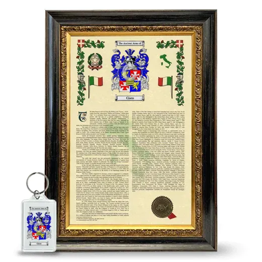 Cisco Framed Armorial History and Keychain - Heirloom