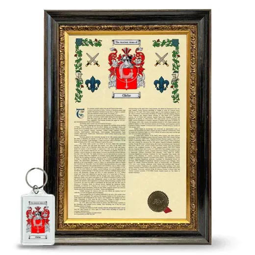 Cliche Framed Armorial History and Keychain - Heirloom