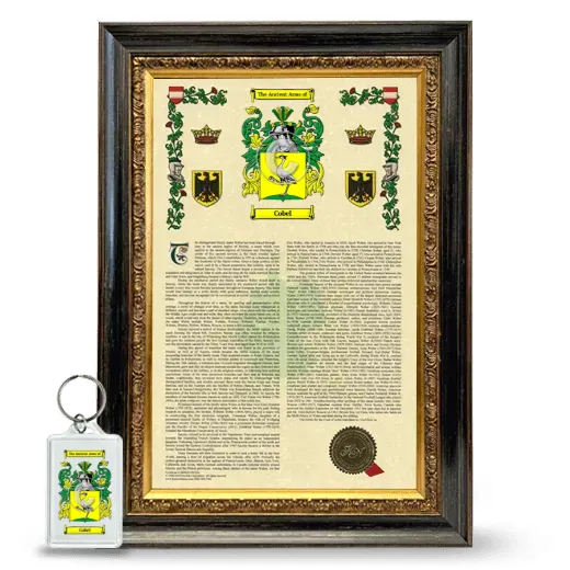 Cobel Framed Armorial History and Keychain - Heirloom