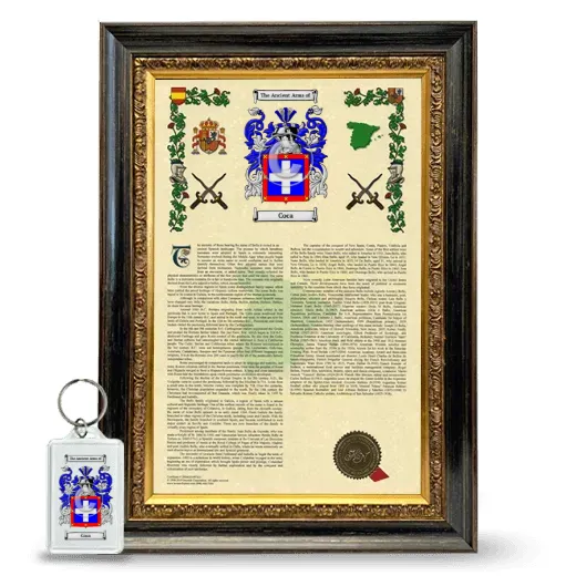 Coca Framed Armorial History and Keychain - Heirloom