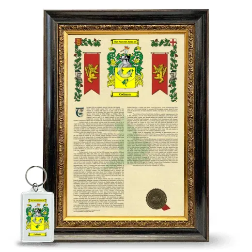Codman Framed Armorial History and Keychain - Heirloom