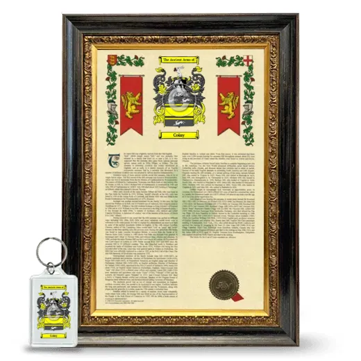 Coiny Framed Armorial History and Keychain - Heirloom