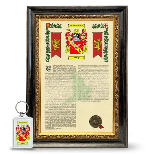 Collings Framed Armorial History and Keychain - Heirloom