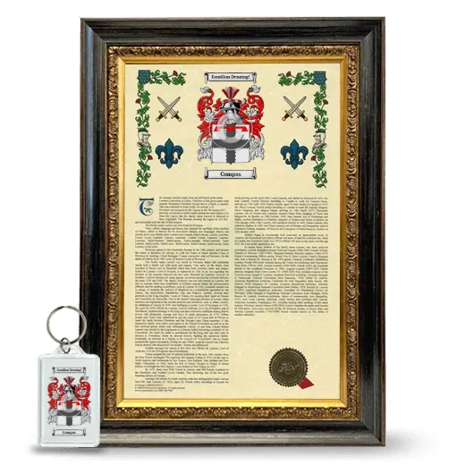 Compas Framed Armorial History and Keychain - Heirloom