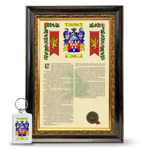 Conant Framed Armorial History and Keychain - Heirloom