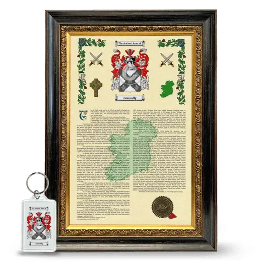 Connolly Framed Armorial History and Keychain - Heirloom