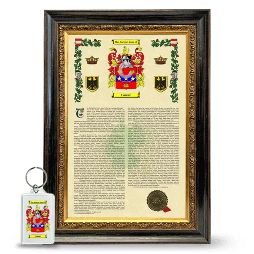 Conrat Framed Armorial History and Keychain - Heirloom