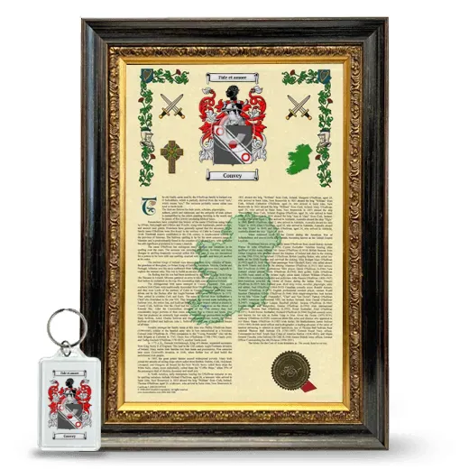 Convey Framed Armorial History and Keychain - Heirloom
