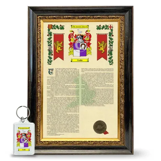 Cooke Framed Armorial History and Keychain - Heirloom