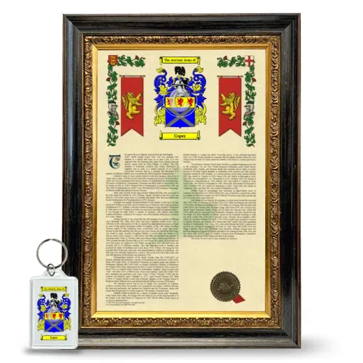 Coper Framed Armorial History and Keychain - Heirloom