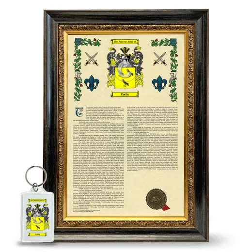 Corby Framed Armorial History and Keychain - Heirloom
