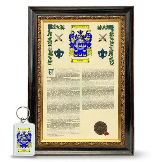 Cordet Framed Armorial History and Keychain - Heirloom