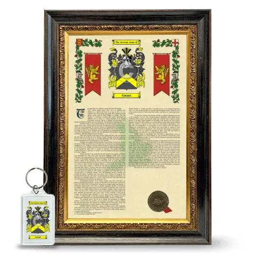 Cornet Framed Armorial History and Keychain - Heirloom