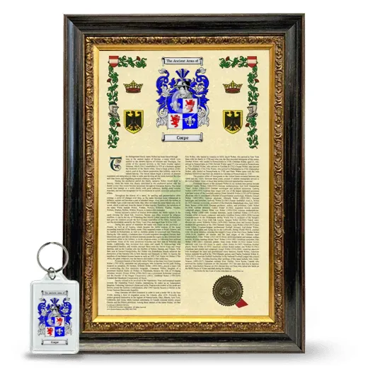 Corpe Framed Armorial History and Keychain - Heirloom