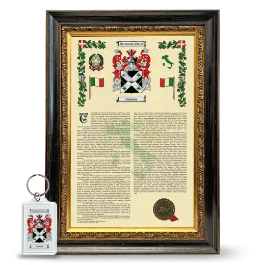 Cosman Framed Armorial History and Keychain - Heirloom
