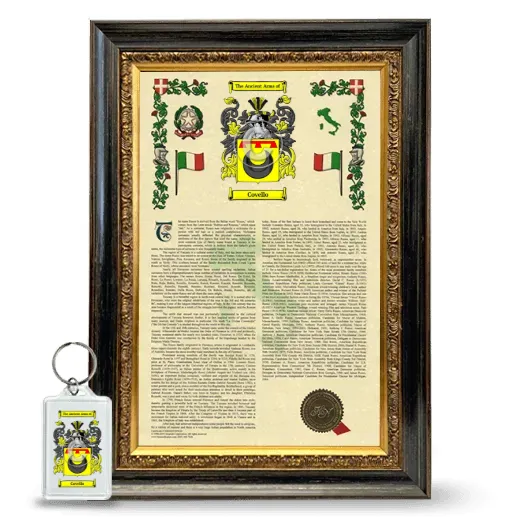 Covello Framed Armorial History and Keychain - Heirloom