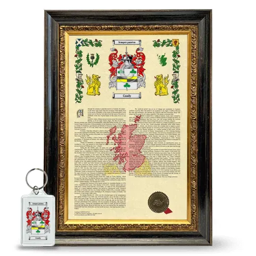 Crady Framed Armorial History and Keychain - Heirloom