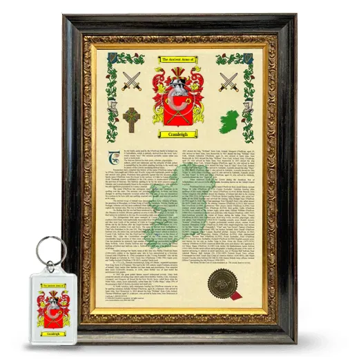 Cranleigh Framed Armorial History and Keychain - Heirloom