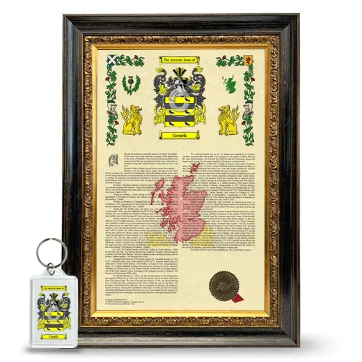 Creach Framed Armorial History and Keychain - Heirloom