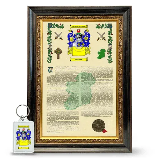 Creamer Framed Armorial History and Keychain - Heirloom