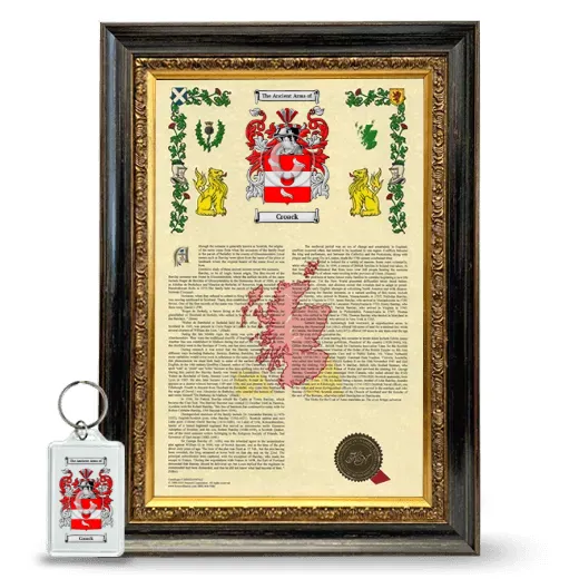 Croack Framed Armorial History and Keychain - Heirloom