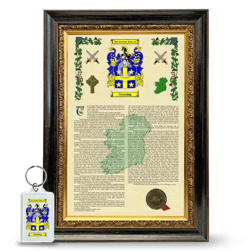 Cronning Framed Armorial History and Keychain - Heirloom