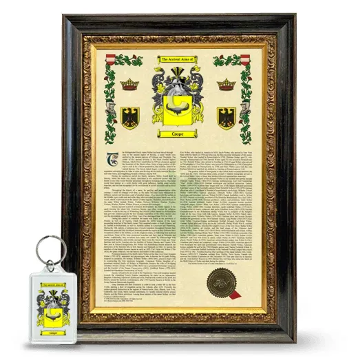 Crope Framed Armorial History and Keychain - Heirloom